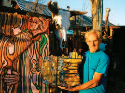 This fanciful creation resides in Brucha's sculpture garden.