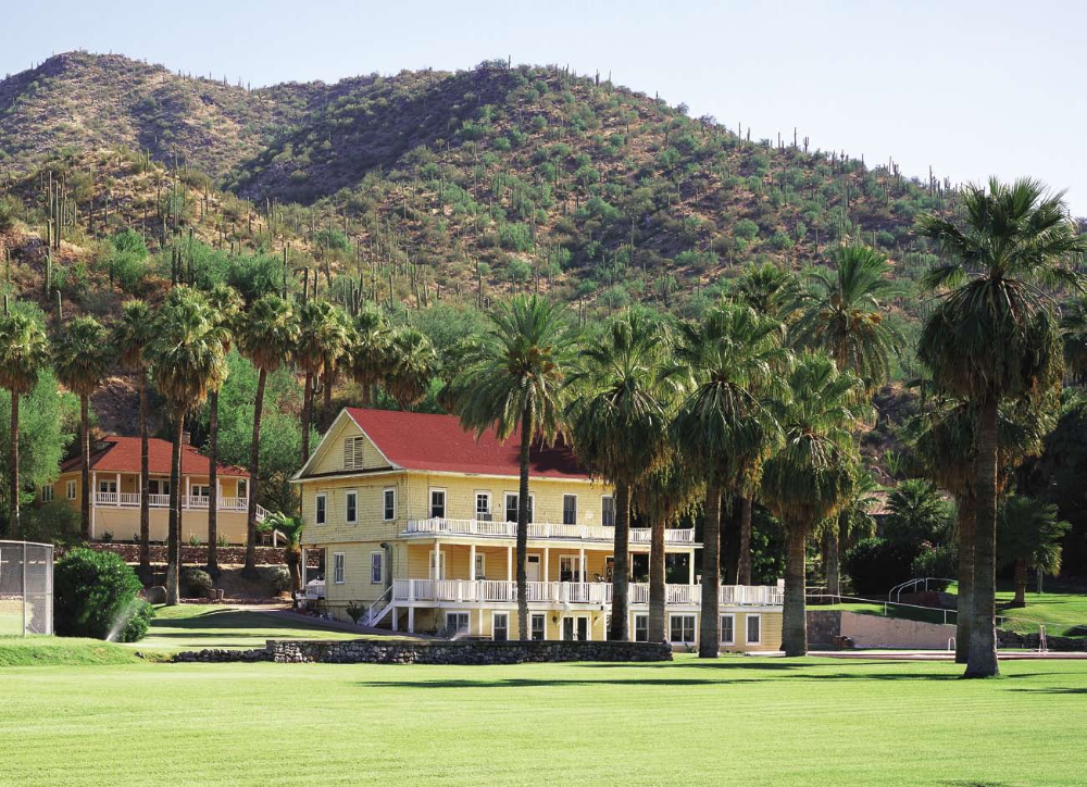 The stately groomed grounds of the former Castle Hot Springs Resort retain vestiges of the elegance of earlier days as a winter haven for celebrities, politicos and wealthy hobnobbers.