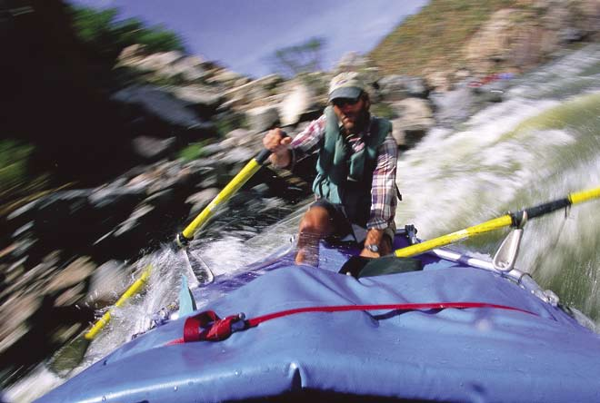 A slow shutter speed blurs the action, softens the edge and brings a sense of urgency to outdoor adventure photography.