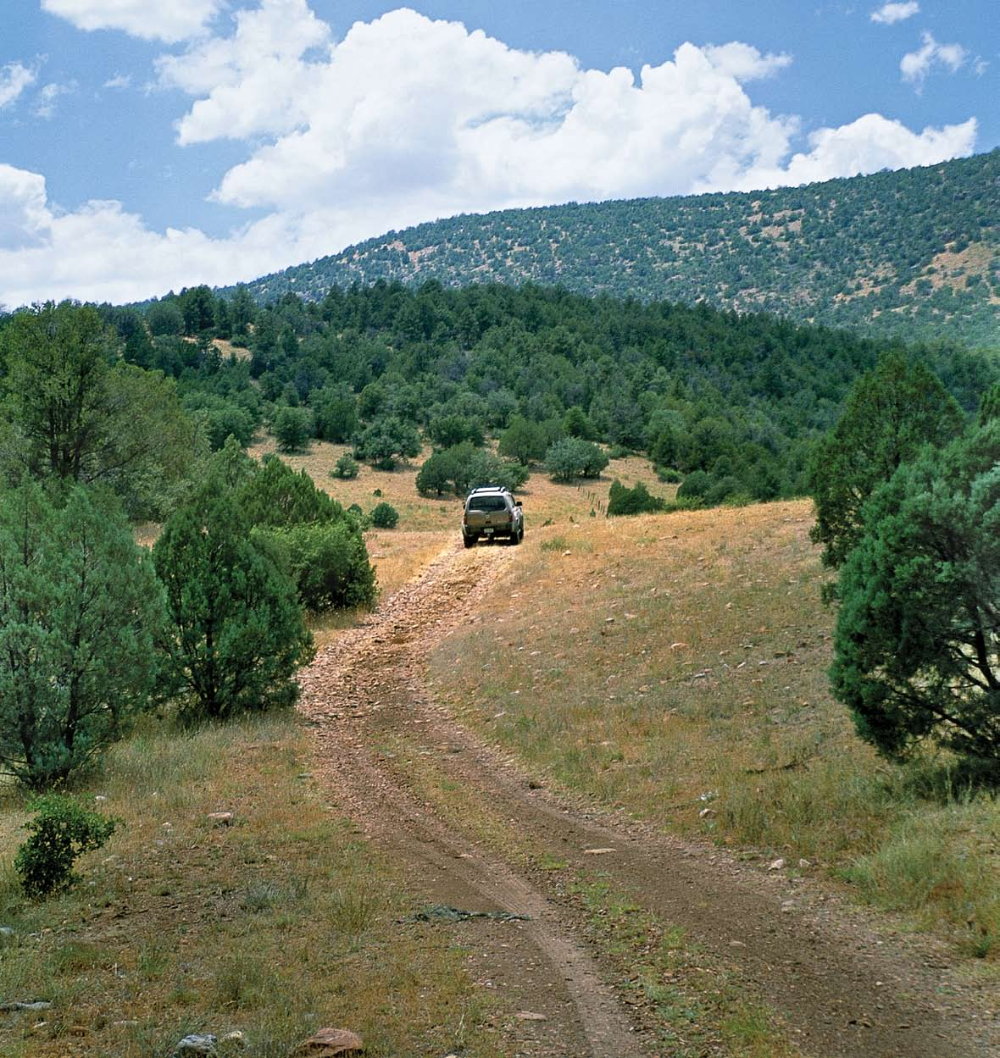 The rough road leading to Hellsgate Wilderness (above) offers stunning vistas as it meanders through the high-desert rangeland that sparked a violent feud known as the Pleasant Valley War.