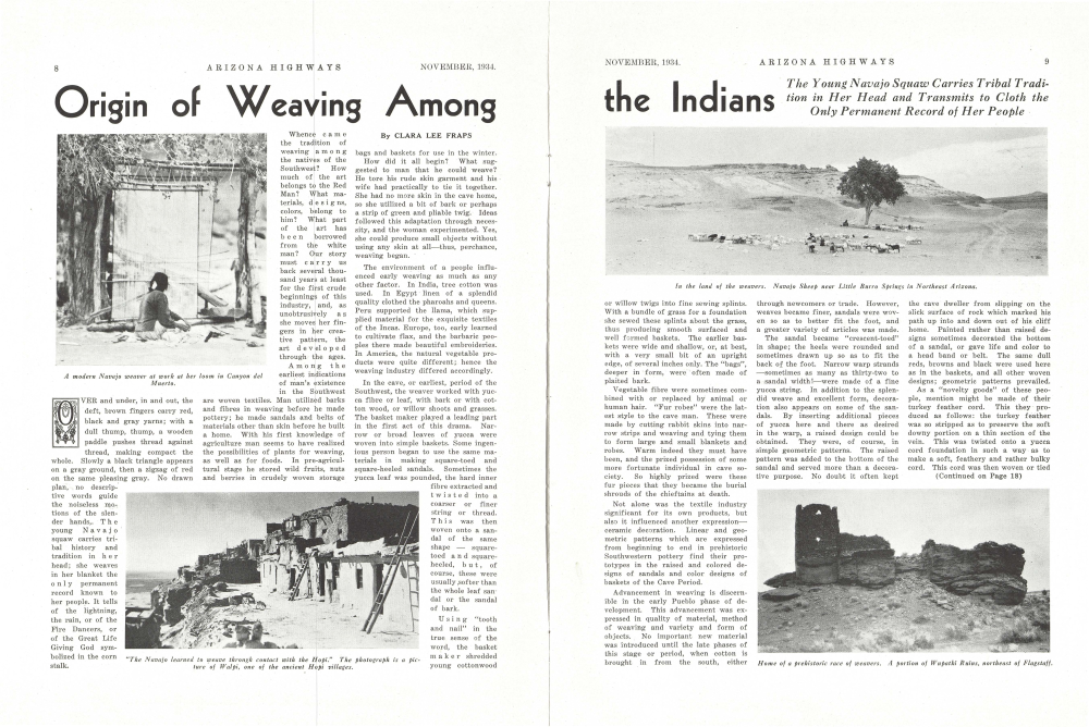 A modern Navajo weaver at work at her loom in Canyon del Muerto.