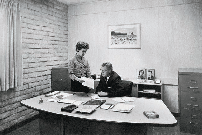 Jim Stevens and a secretary