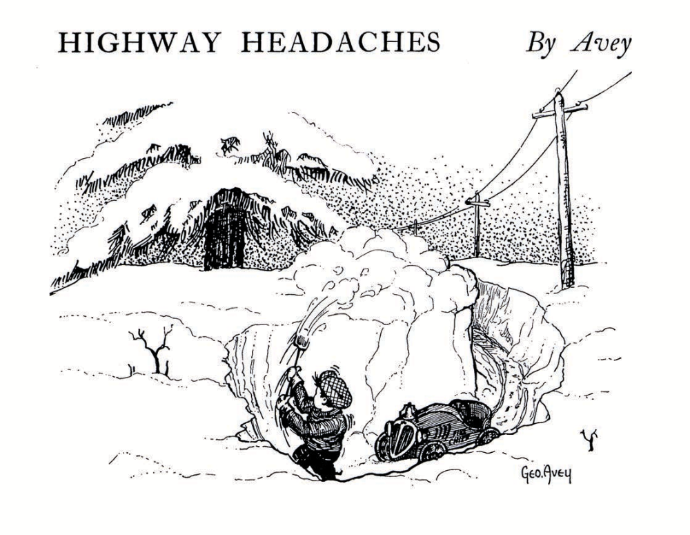 George M. Avey’s first cartoon, April 1935