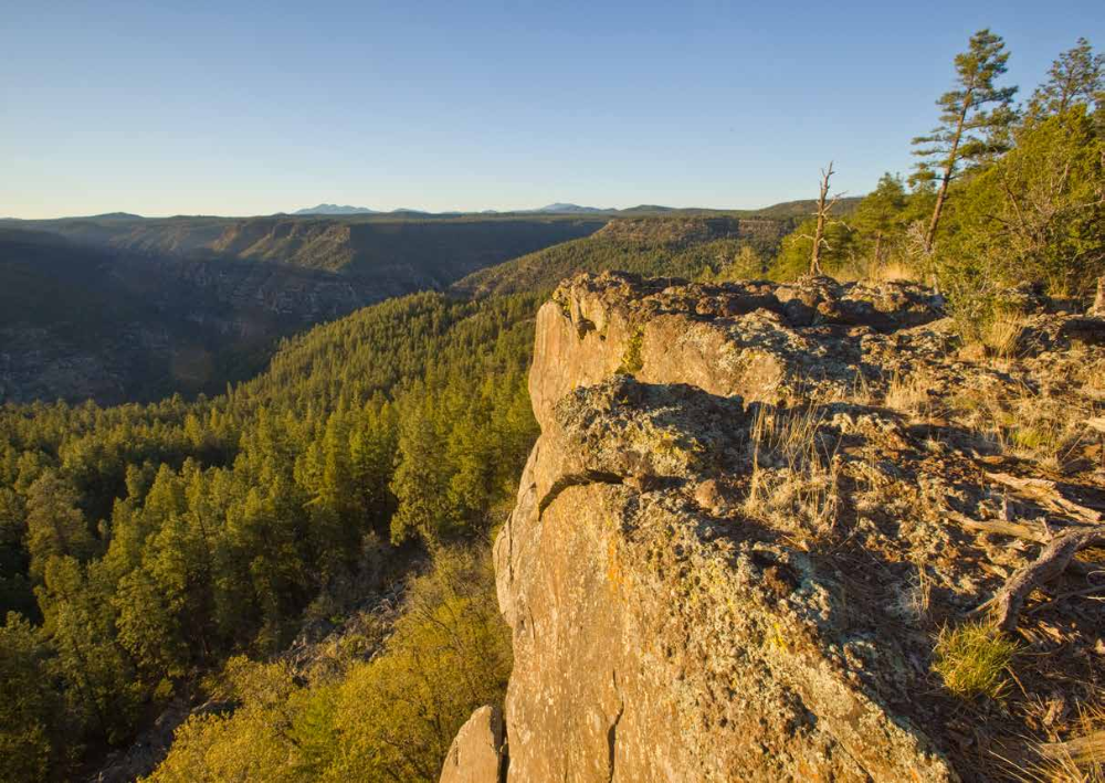 An overlook near Dorsey Spring offers an expansive view of Sycamore Canyon.