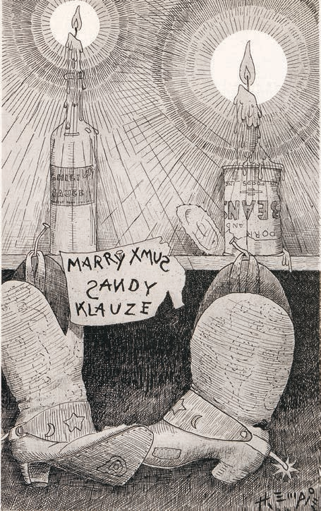 Hal Empie’s many contributions to Arizona Highways included this “Christmas card” for our December 1938 issue.