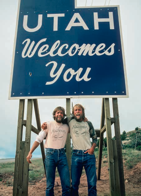 At the Arizona-Utah state line, the brothers celebrate the completion of the trek. “We were jubilant to be there,” Gil says, “but sad that our hiking way of life had come to an end.”