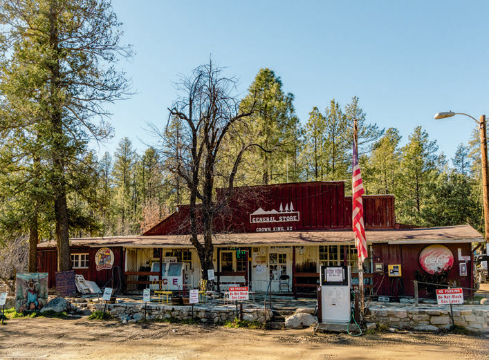 Crown King General Store has the town’s only gas pump and houses the post office as well.