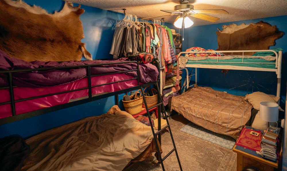 A room in Kvidera’s Superior home is a dedicated space for hikers to rest and re-up on supplies.