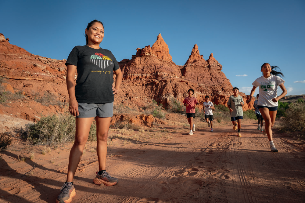 Wendi Lewis’ running roots are deep. She’s a three-time Hopi High School state champion and the founder of apparel brand Hohongvit, as well as the founder of The Hopi Distance Project. | Dawn Kish