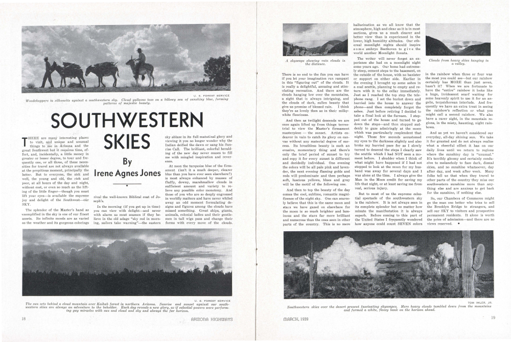 Cloud galleons toss on a billowy sea of sunshiny blue, forming patterns of majestic beauty.