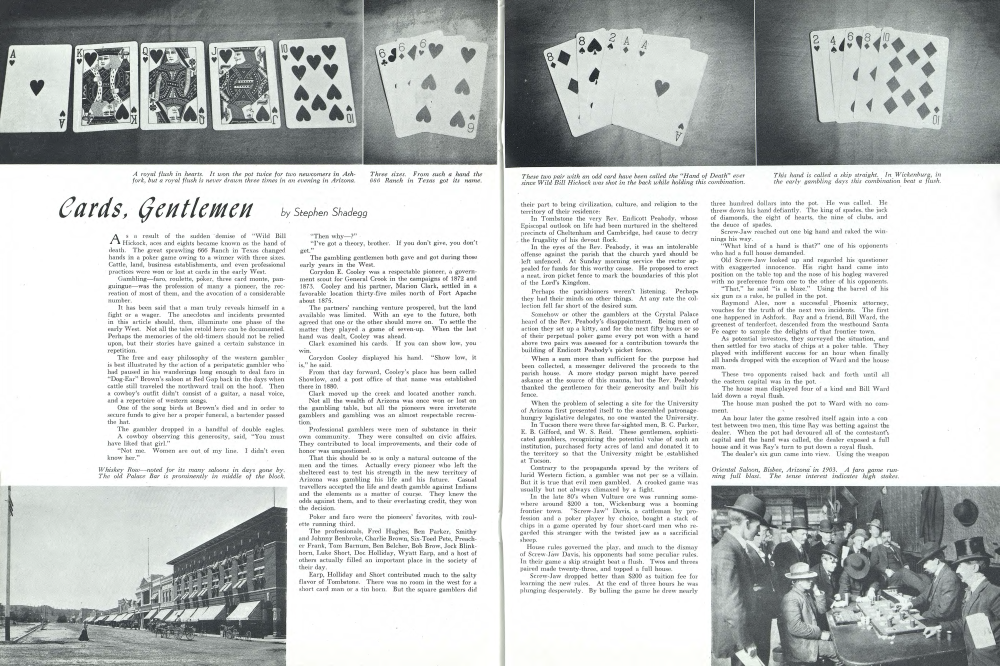 Three sixes. From such a hand the 666 Ranch in Texas got its name.