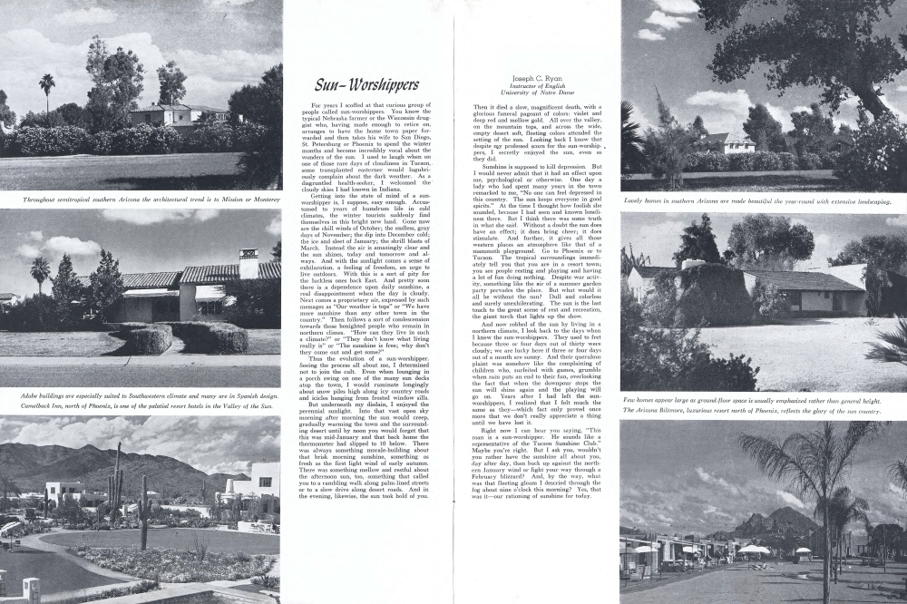 Throughout semitropical southern Arizona the architectural trend is to Mission or Monterey