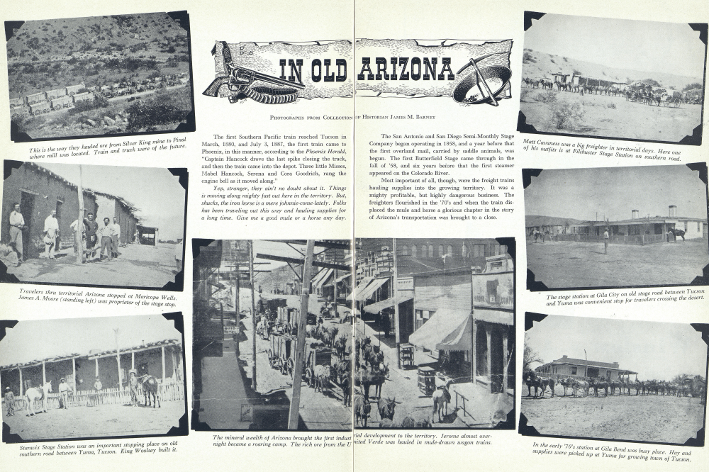 This is the way they hauled ore from Silver King mine to Pinal where mill was located. Train and truck were of the future.