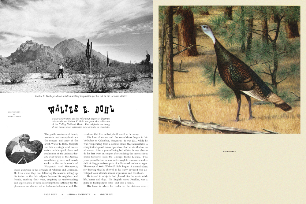 Walter E. Bohl spends his winters seeking inspiration for his art in the Arizona desert.