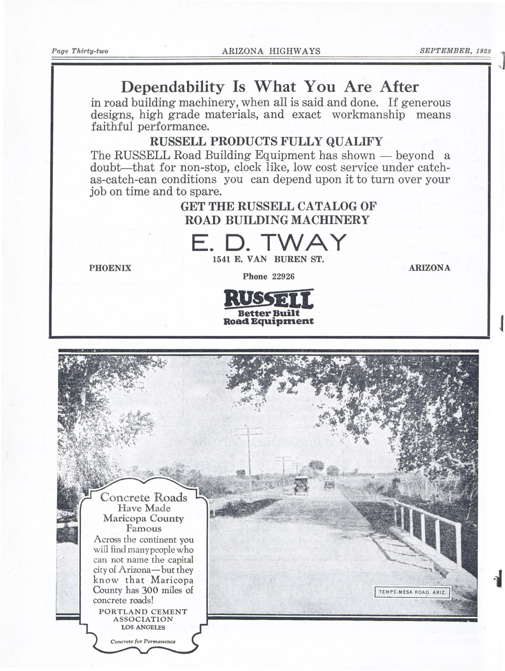 TEMPE-MESA ROAD, ARIZ.
