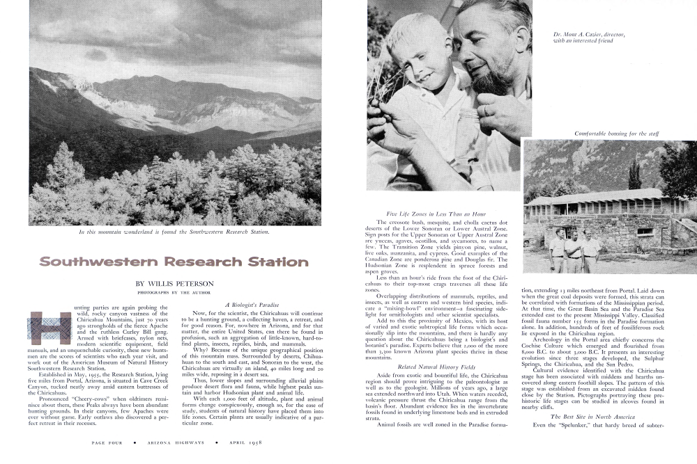 In this mountain wonderland is found the Southwestern Research Station.