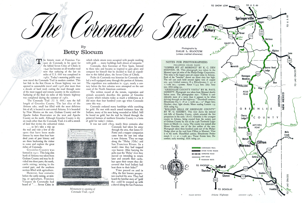 Monument to opening of Coronado Trail, 1926