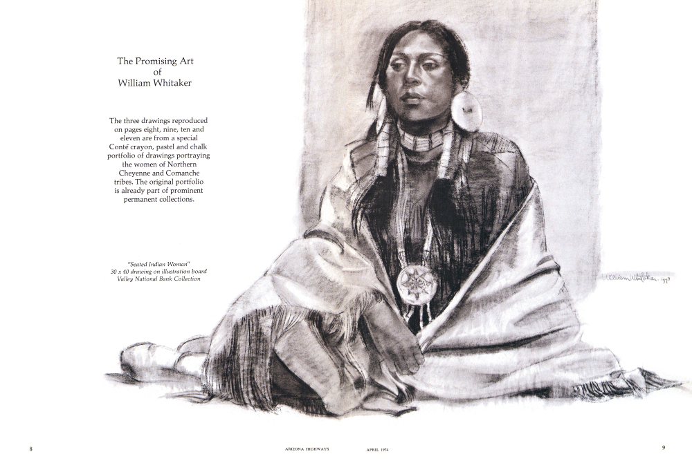 "Seated Indian Woman"
30 x 40 drawing on illustration board
Valley National Bank Collection