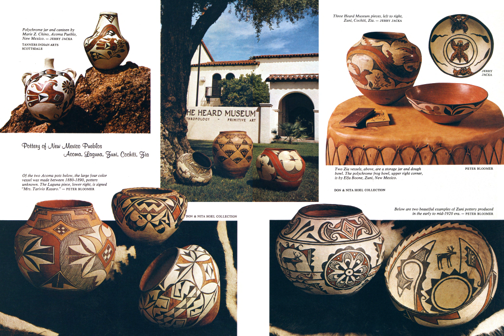 Polychrome jar and canteen by Marie Z. Chino, Acoma Pueblo, New Mexico.