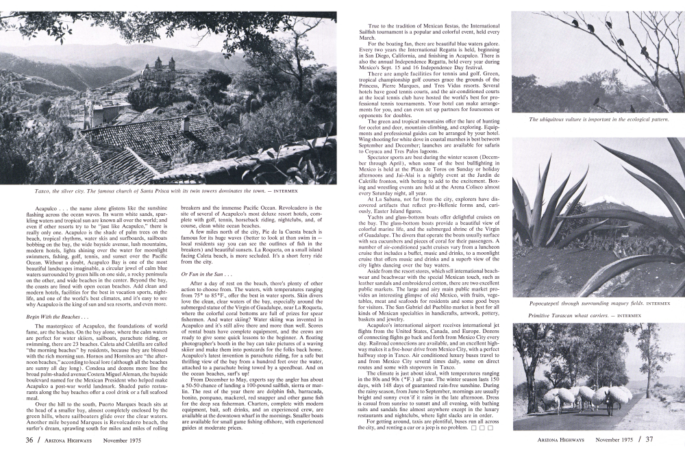 Taxco, the silver city. The famous church of Santa Prisca with its twin towers dominates the town.