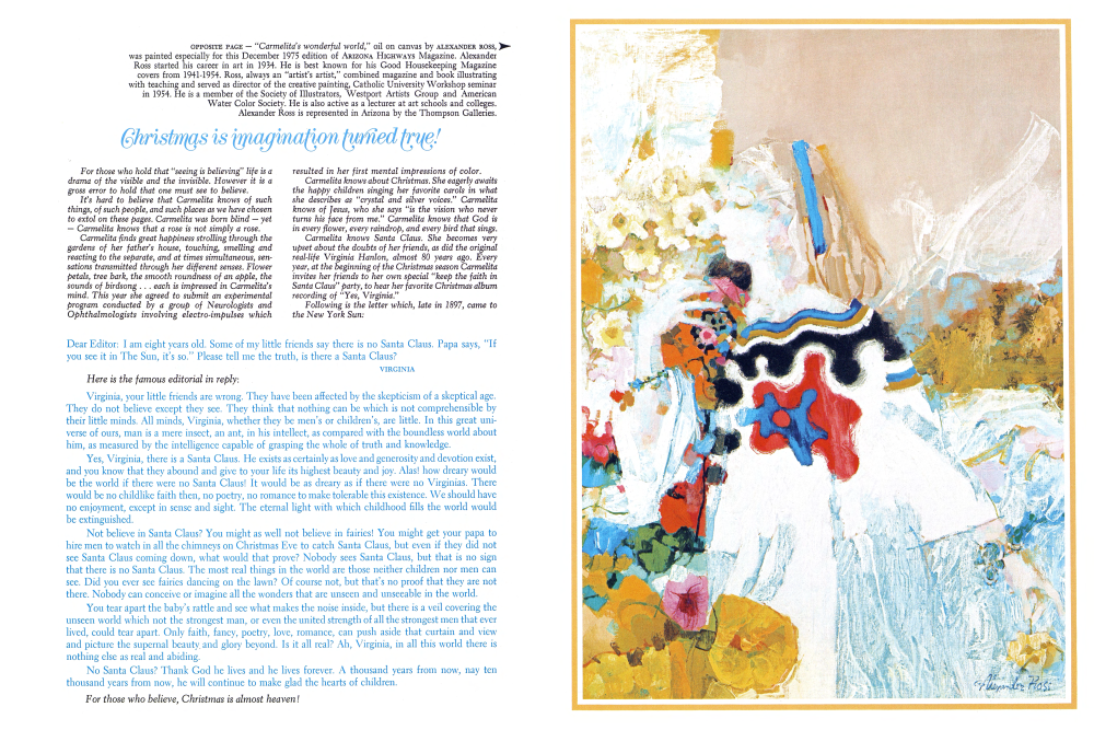 "Carmelita's wonderful world," oil on canvas by ALEXANDER ROSS