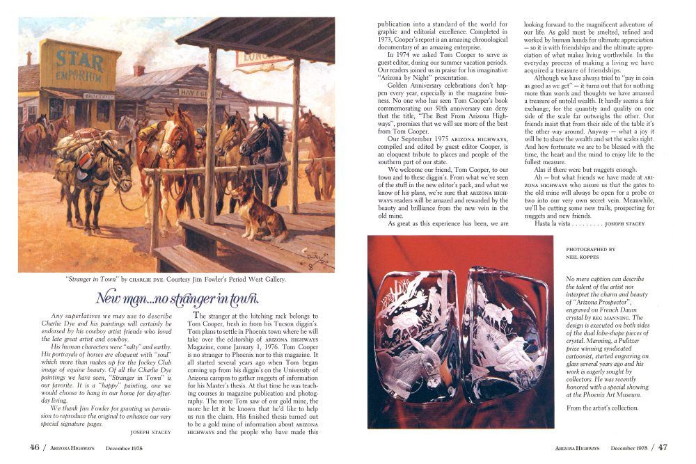 "Stranger in Town" by CHARLIE DYE. Courtesy Jim Fowler's Period West Gallery.