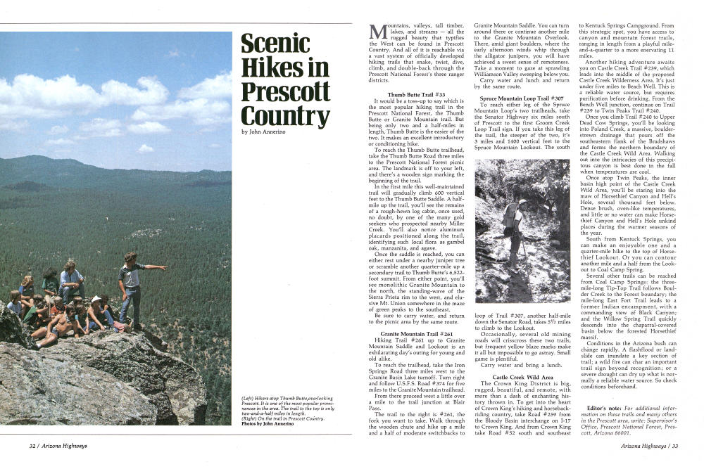 Hikers atop Thumb Butte, overlooking Prescott.