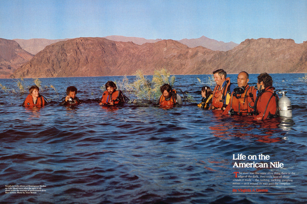 Neophyte scuba divers at Hemingway Harbor on Lake Mead learn what the sport is all about under the tutelage of professional diver Max Groom.