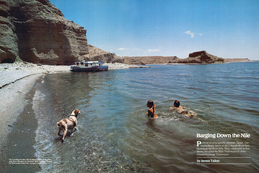 On a sizzling hot day, the 52-degree water of the Colorado River becomes an attraction that cannot be denied for these modern-day river voyagers.