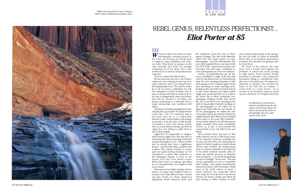 Cliffs and cascade in Coyote Canyon, Glen Canyon National Recreation Area.