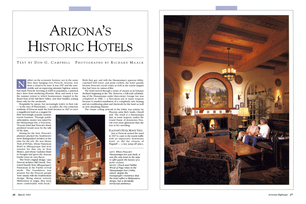 (LEFT) When Prescott's Hassayampa Inn was built, it was the only hotel in the state to offer guests the luxury of a porte cochere.