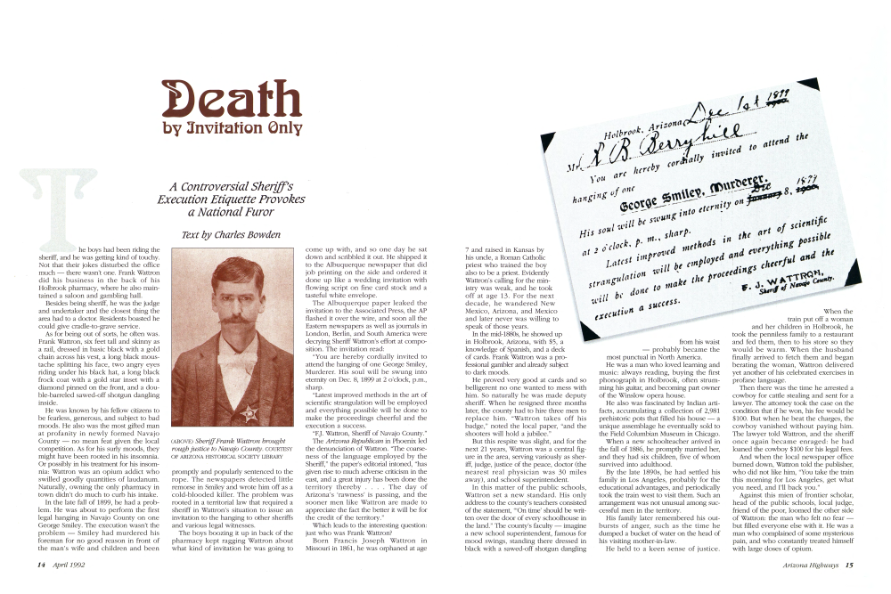 Sheriff Frank Wattron brought rough justice to Navajo County.