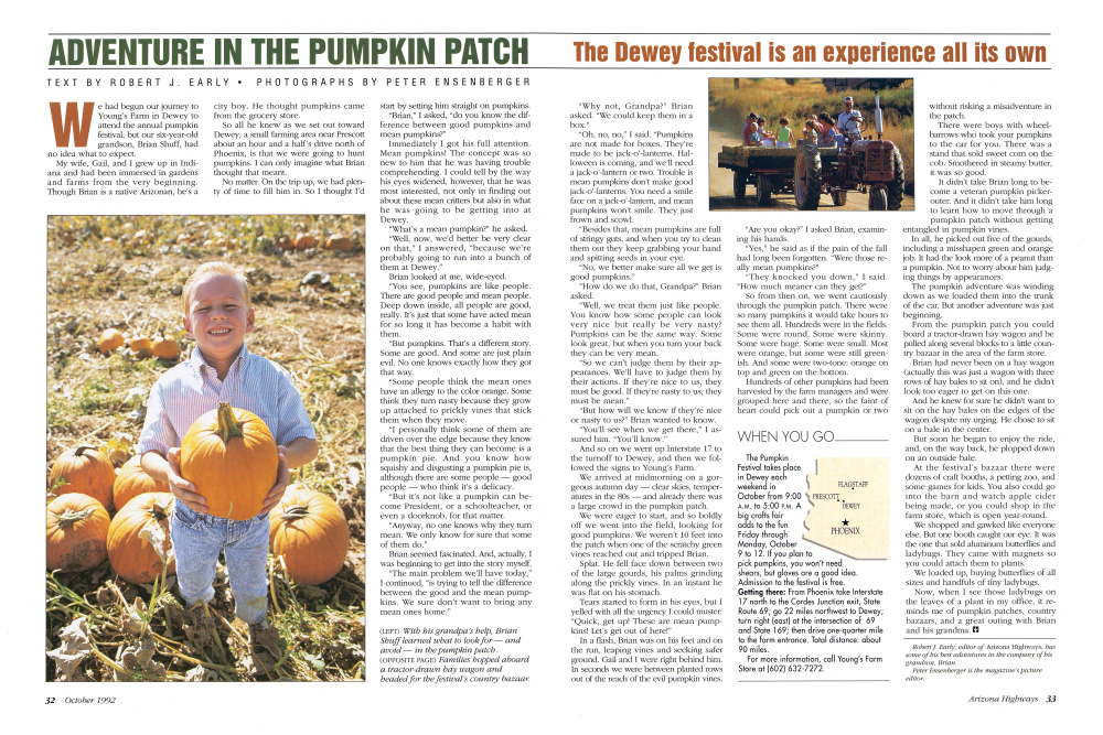 With his grandpa's help, Brian Shuff learned what to look for - and avoid - in the pumpkin patch.