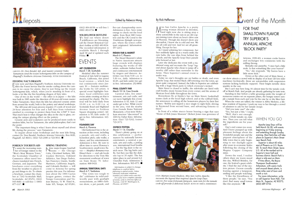 Dr. Don Bendel, left, and master ceramist Yukio Yamamoto tend the tozan noborigama kiln on the campus of Flagstaff's Northern Arizona University.