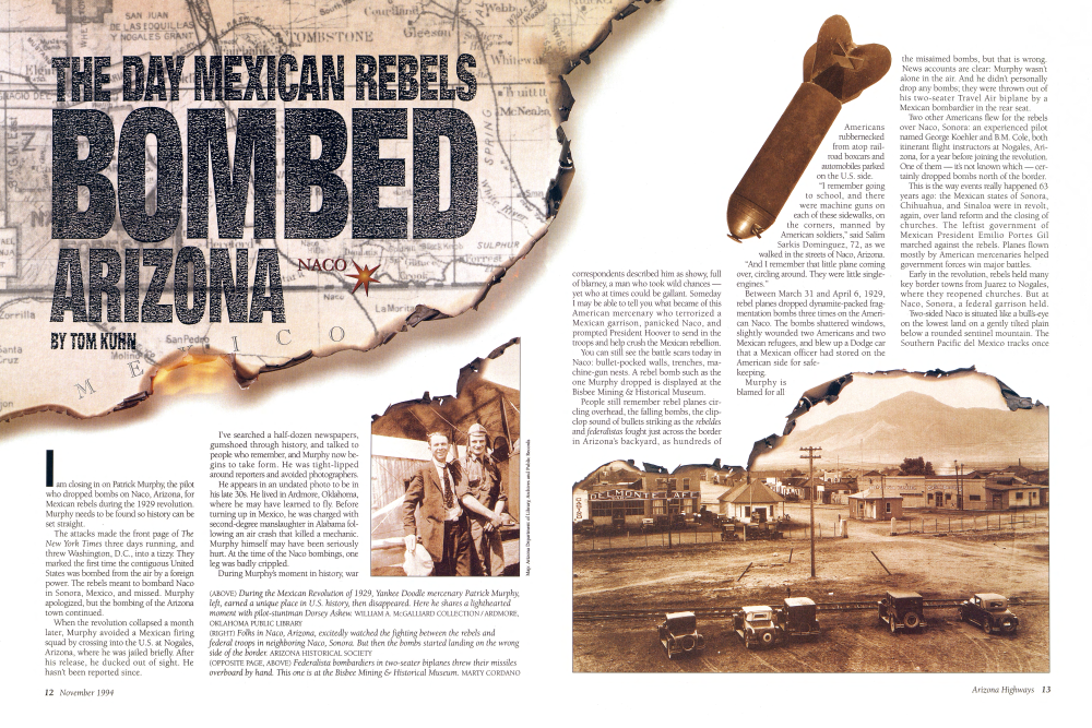 Yankee Doodle mercenary Patrick Murphy, left, earned a unique place in U.S. history, then disappeared. Here he shares a lighthearted moment with pilot-stuntman Dorsey Askew.