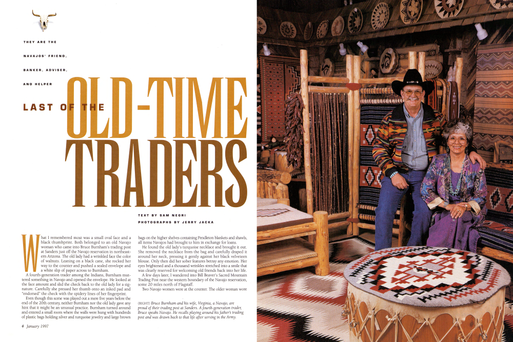 Bruce Burnham and his wife, Virginia, a Navajo, are proud of their trading post at Sanders.