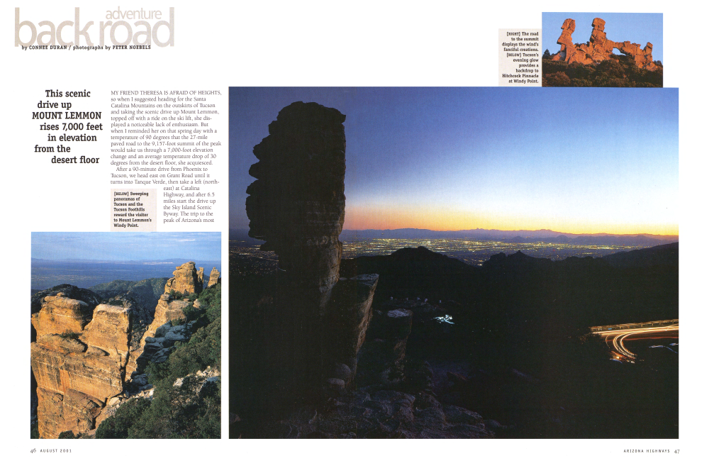 Sweeping panoramas of Tucson and the Tucson Foothills reward the visitor to Mount Lemmon's Windy Point.