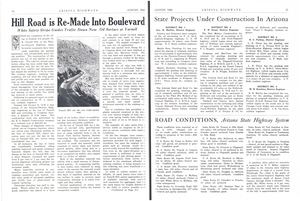 Yarnell Hill and the new traffic-guided road.