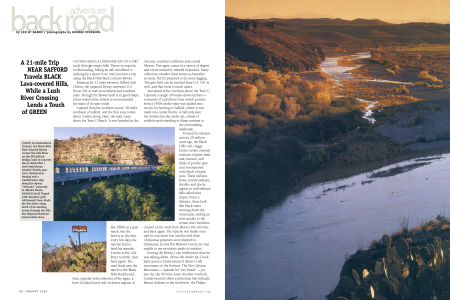 In southeastern Arizona, the Black Hills Back Country Byway crosses the Gila River on the Old Safford Bridge, built of concrete due to World War I steel restrictions.