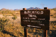 The historic Butterfield Trail, part of a 19th-century 2,800-mile stagecoach route from St. Louis to San Francisco, runs through the Sonoran Desert National Monument south of Phoenix.