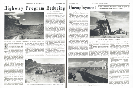 Men and Teams at Work on a Section of Highway 89 in the Shadow of Vermillion Cliffs