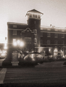 A ghostly glare glows from the streetlights in front of Prescott's Hassayampa Inn. Some say that Faith, the inn's resident ghost, makes her presence known to guests-especially those who choose to stay in the room where she spent her 1927 honeymoon.