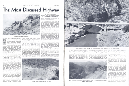 Trimming slopes along Highway 60.