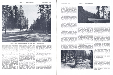 A section of the new prison-built highway from Tucson to the summit of the unheralded peak.