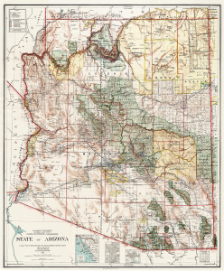 ARIZONA STATE MAP: 1912