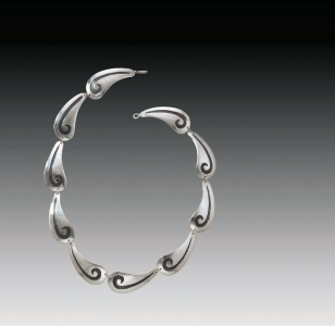 Sterling-silver water-motif necklace by Debbie Silversmith (Navajo).