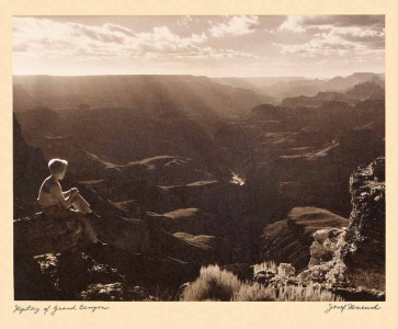 Josef Muench photographed his young son, David, at the Grand Canyon.
