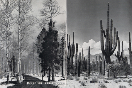 A Christmas Card from the Arizona Highway Dept. "Peace on Earth…. Good Will to Men" two Arizona Christmas portraits by Esther Henderson and Max Kegley
