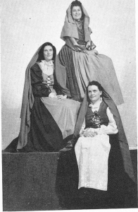 The faithful costuming of the members of the cast of the Entrada will be of interest to every spectator.