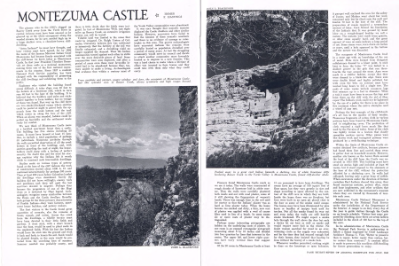 From peephole and parapet, square window and door, the occupants of Montezuma Castle had this splendid view of Beaver Creek, silvery sycamores and high ranges beyond.